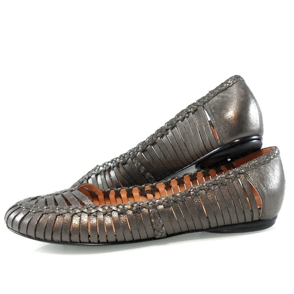 NIB$350 Sigerson Morrison Brian Woven Leather Cut-out Straps Ballet Flats 6 - Picture 9 of 14